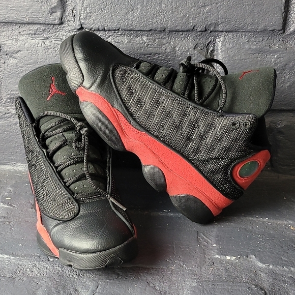 Jordan 13s Kids Sneakers Black Red - Picture 1 of 7